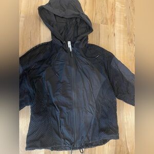 ALO Yoga Black Hooded Windbreaker